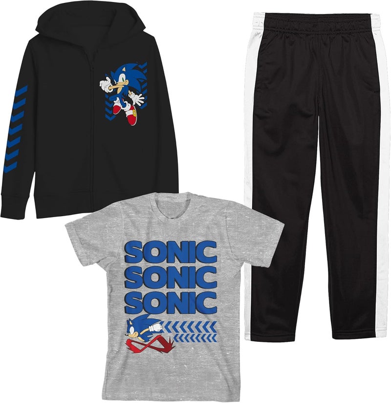 Bio World Youth Boys Sonic 3 pc Hoodie Jogger T-shirt combo - Image 1